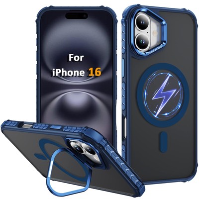 Étui à paillettes avec support magnétique et miroir à ouverture de précision pour iPhone 16 Pro