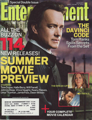 Entertainment Weekly Magazine - # 874/875 - APRIL 28,2006 - TOM HANKS cover!