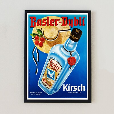 1966 Vintage Basler Dybli Gin Advert Poster Retro Home Decor 7x5 Wall Art Print