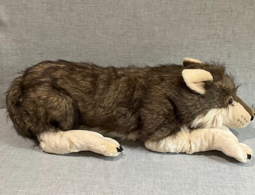 Wild Republic Timber Wolf Realistic Plush Laying Stuffed Animal 38” Jumbo XL Toy - Picture 4 of 15