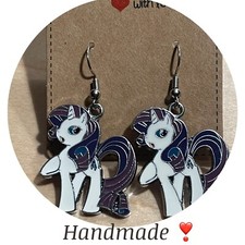 My Little Pony Rarity Cartoon Character Earrings New