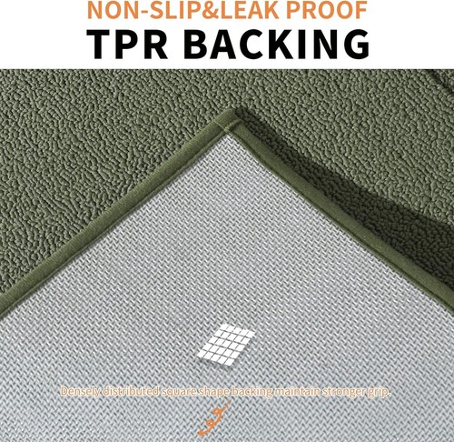 Green Polypropylene Kitchen Rugs - Non-Slip, Absorbent & Modern Geometric Style - Picture 5 of 9