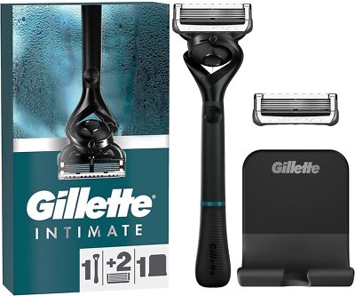 Gillette Intimate Nassrasierer Rasierer + 2 Rasierklingen Duschaufhänger Herren