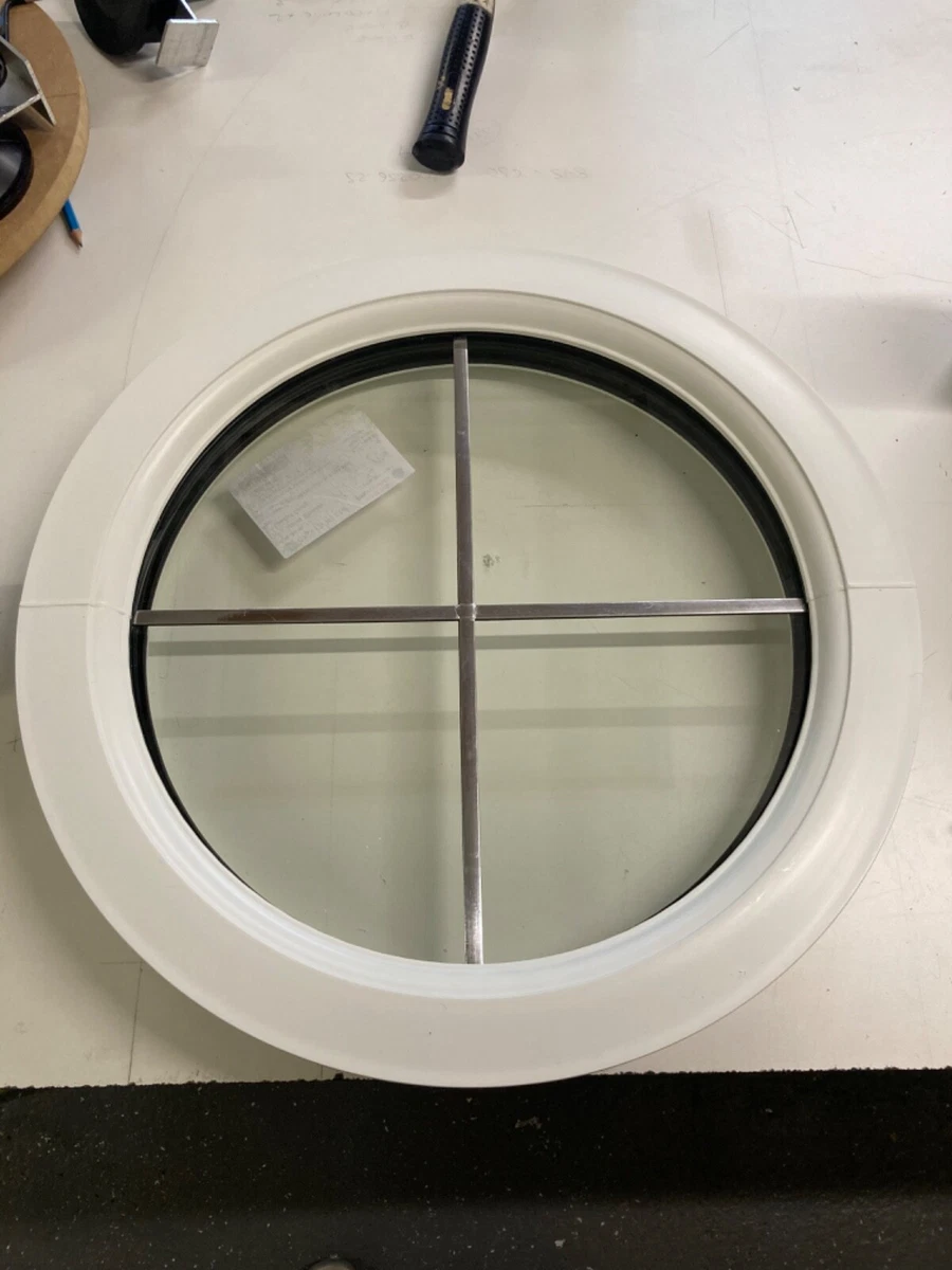 600mm REDONDO FIJO BLANCO CÍRCULO VENTANA UPVC Transparente Clasificado A Acristalamiento