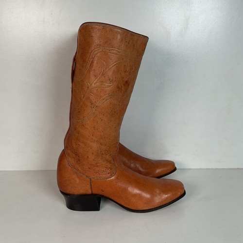 Vintage 1960s Tony Lama Cowgirl Boots 7 B Cavalry Style Gold Label - Picture 22 of 23