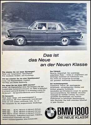 BMW 1800, new class, original advertising from 1964 this is the new...