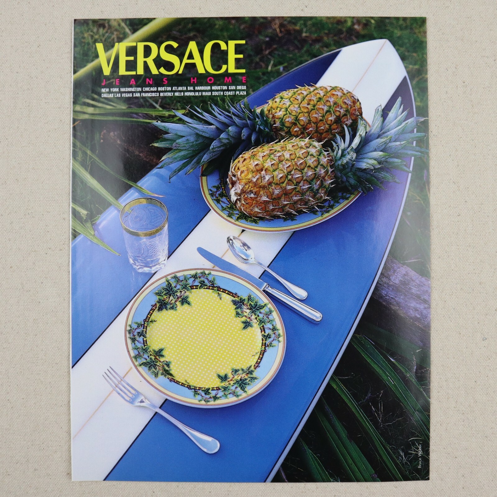 Vintage Versace Jeans Home Ad 1997 Print Paper Magazine Clipping 90s Home Fashio