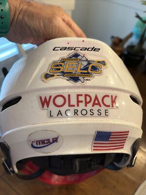 NC State Wolfpack Team SELC MCLA Cascade CPX-R White Lacrosse LAX Helmet-M Seven