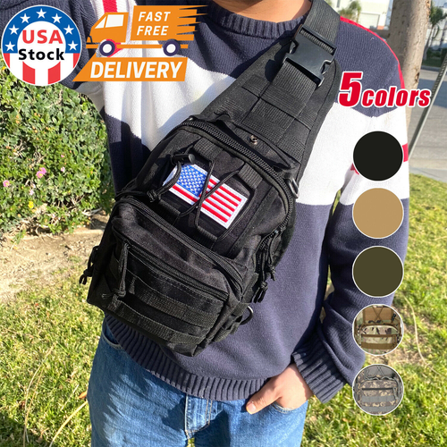 Bolso Táctico Molle para Hombre Bandolera de Pecho Mochila de Mano al Aire  Libre | eBay