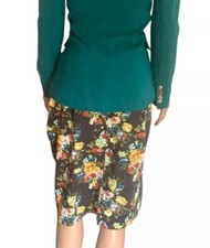 Vintage 90s Skirt Elastic Waist Stretch Pockets Boho Indie Floral Size M