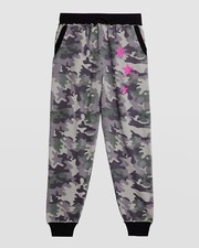  42 Design History Kid's Girls Gray Camo-Print Star Jogger Pants Size M