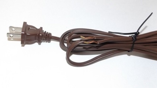 6' BROWN LAMP CORD SET POLARIZED PLUG 18/2 SPT-1 NEW 46700JB - Picture 2 of 2