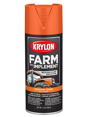 Krylon Farm & Implement Paint Aerosol Husqvarna Orange 12oz
