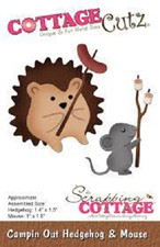 COTTAGE CUTZ - METAL CUTTING DIE - CAMPIN OUT HEDGEHOG AND MOUSE