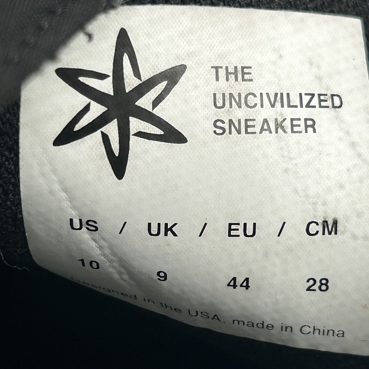 Uncivilized The Prototype Mens Size 10 Black And White Shoes  display picture 1