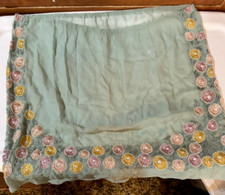 Vintage Rare Beaded Sheer Skirt 1800s Gorgeous Textile 21"x 21" Edwardian Era