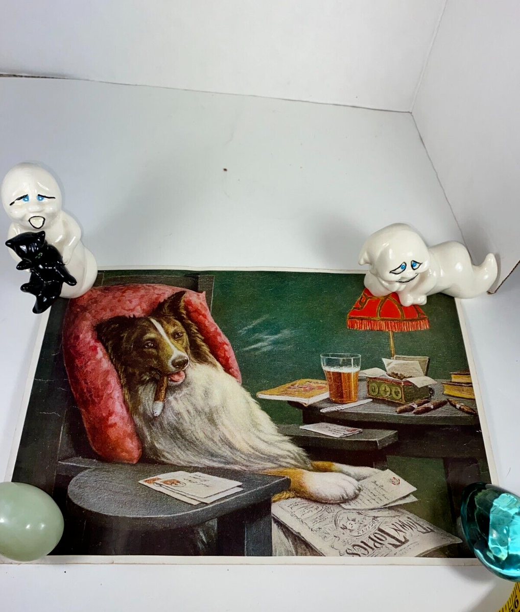 RARE Vintage C.M. COOLIDGE- A Bachelor's Dog BROWN & BIGELOW OLD