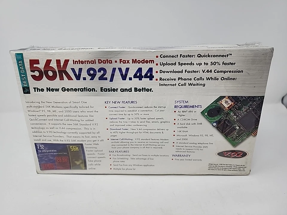 Best Data Windows 56K V.92/V.44 Windows Internal Modem - Smart One Series V.92 - Image 4 of 4