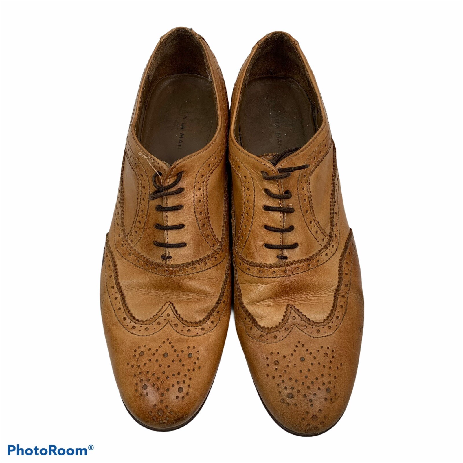 Zara Man Wingtip Oxfords Brittish Tan 