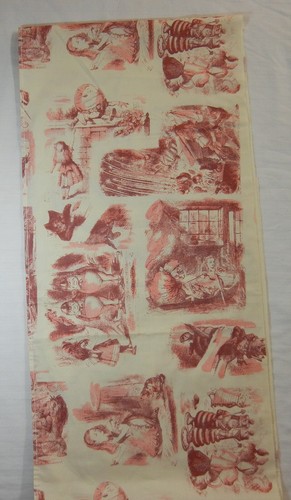 Vtg Pc Novelty Cotton Fabric 84" X 13.5"-Alice In Wonderland-See Seller Descrip. - Picture 10 of 20