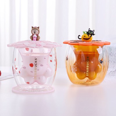 starbucks cat paw glass
