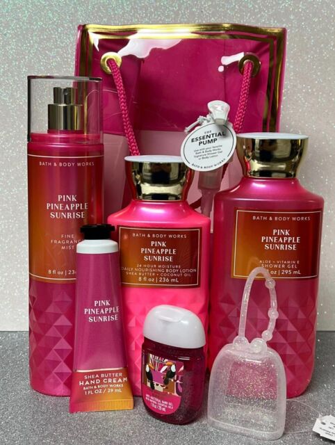 Bath and Body Works Pineapple Sunrise 7 Pc Gift Set Great For Mothers Day!