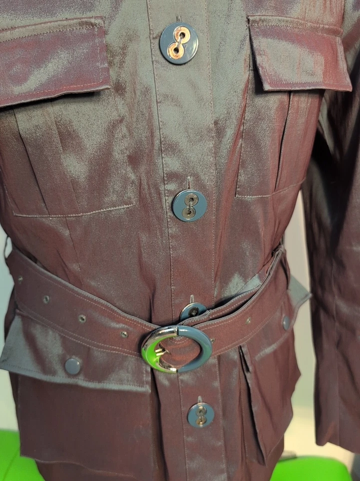 Samuel Dong Iridescent Purple Belted Jacket Sz L - Image 3 of 4