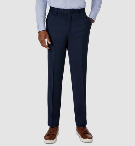$395 Van Heusen Mens Blue Solid Flex Slim-Fit 2-Piece Jacket Pants Suit Size 40R - 第 6/8 張圖片