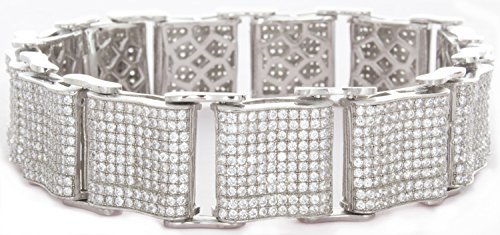 Мужской браслет из стерлингового серебра с кубическим цирконием в серебристых тонах MSB9 65590₽