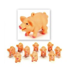 LOT OF 10 SOFT PLASTIC PIGS Small Tiny Toy Craft Gift NEW Little Farm Animal Pig
