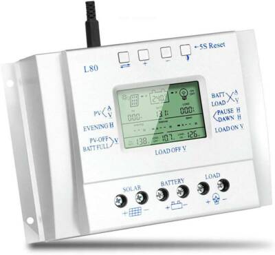 20A-80A MPPT Solar Panel Laderegler Solarregler 12V/24V Auto Switch D4