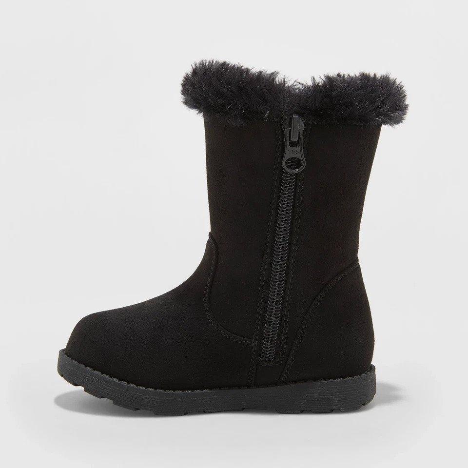 NWT Toddler Girls' Katrina Fleece Fashion Boots - Cat & Jack- Black 7 - Image 2 of 3