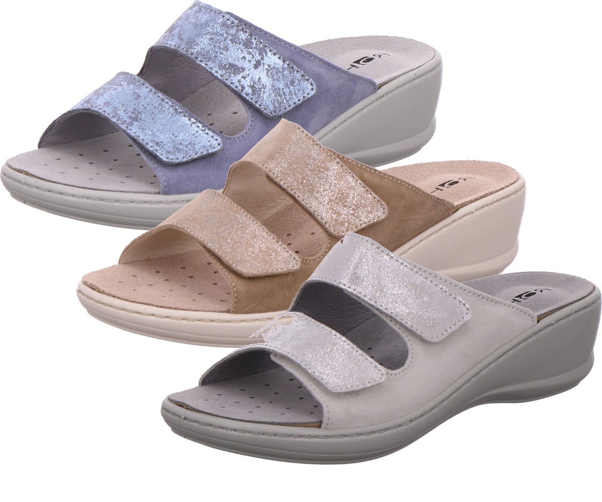 Rohde 5767 Herne Damen Pantoletten Wechselfußbett Weite G Leder