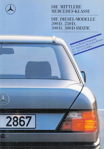 MERCEDES E-KLASSE W124 Limousine Diesel Prospekt Brochure 1987 6