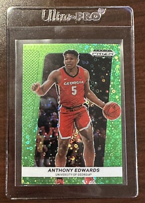 2022 Panini Prizm Draft Picks Flashback Neon Green Circles Anthony Edwards #4/5