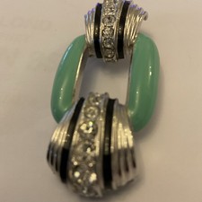 Art Deco Pendant Blue Brilliant Stones 2 Buy 1 Inch Most Unusual Great ￼￼