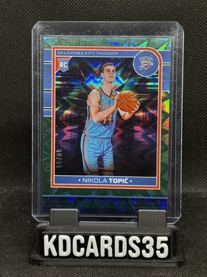 2024-25 Panini NBA Hoops Nikola Topic #242 Green Explosion Rookie /99 Thunder RC