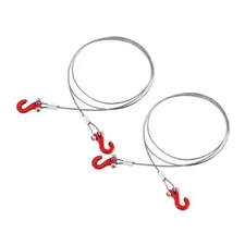 INJORA Metal Tow Rope with Hook for 1/24 1/18 RC Crawlers, 2PCS