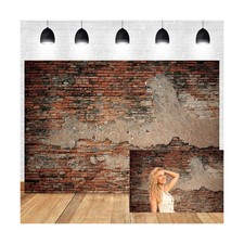 OERJU 20x10ft Red Brick Wall Backdrop Vintage Old Stone Brick Photography Bac...