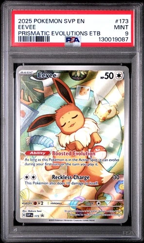 2025 POKEMON SVP PRISMATIC EVOLUTIONS ELITE TRAINER BOX #173 EEVEE PSA 9