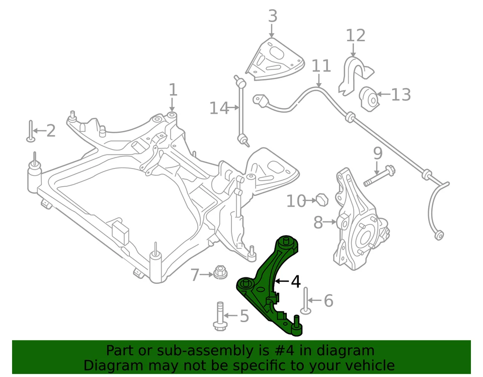 Genuíno Nissan 2013-2014 Nissan Altima - Braço de controle 54501-3TA0B - Imagem 3 de 3