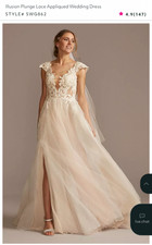 Galina Signature Illusion Wedding Gown Size 14 IV/CASHMERE