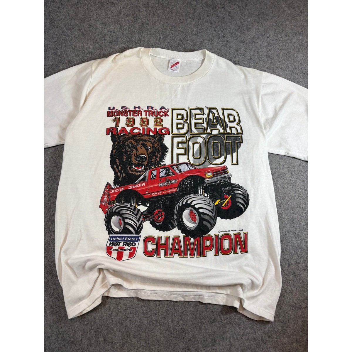 Vintage 90s Bear Foot Monster Truck USHRA Champion T Shirt Mens XL 