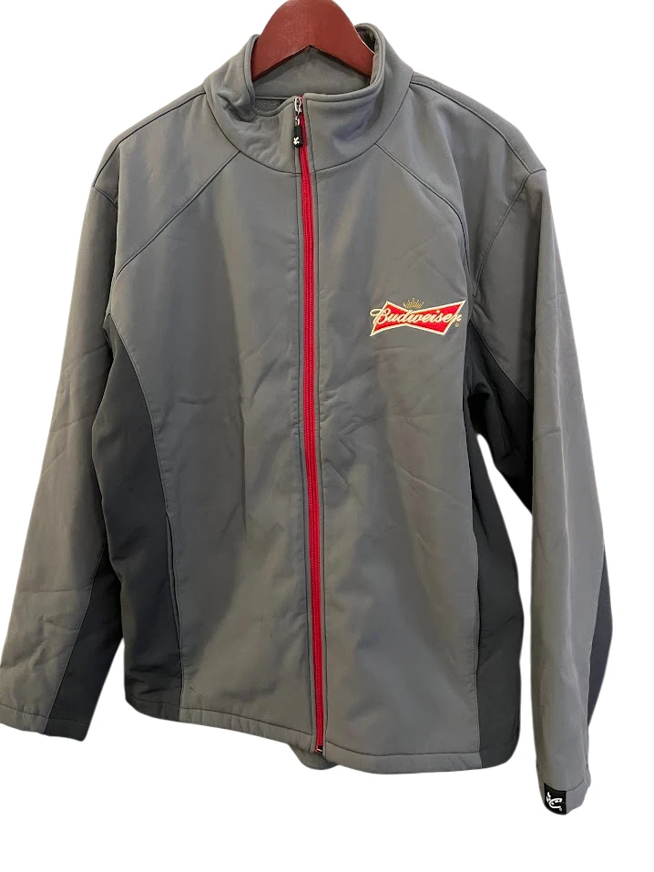 Kevin Harvick 2014 Chase #4 Budweiser Gray Full Zip Soft Shell Jacket - Image 3 of 4