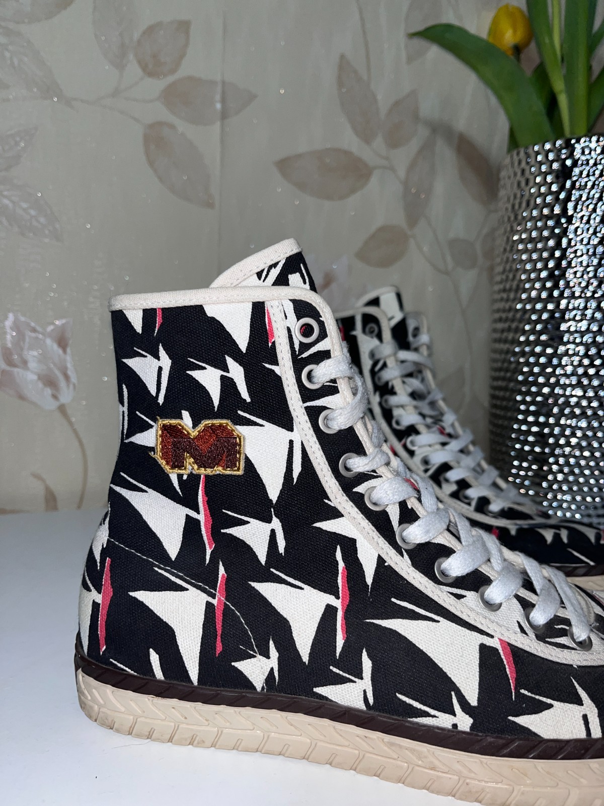 Marni Canvas Multicolor High-Top Sneakers Trainers Shoes boots 42 EU