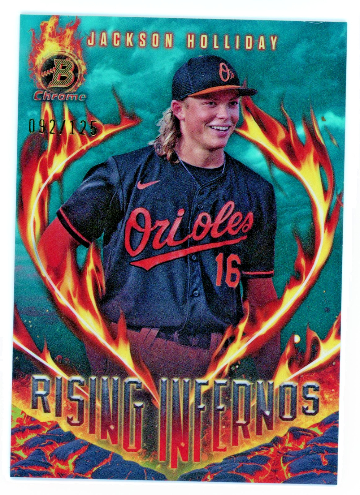Jackson Holliday 2024 Bowman - Rising Infernos Aqua #RI9  92/125 RC