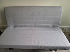 Ikea Lyksele Double Sofa Bed with Mattress, Grey quilted Cover Exc Condition