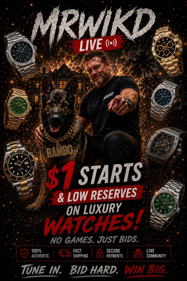 $1 Starts AND CRAZY LOW RESERVES on luxury watches! MRWIKD LIVE!