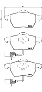 SATZ BREMSBELÄGE BREMSKLÖTZE VORNE BREMBO P 85 085 P FÜR SKODA SUPERB I - Bild 2 von 5