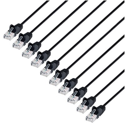 Intellinet Slim Cat6 Ethernet Network Patch Cable   10-Pack - 10Gbps & 250MHz...